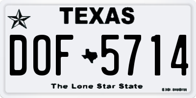 TX license plate DOF5714