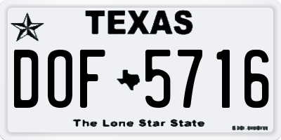 TX license plate DOF5716