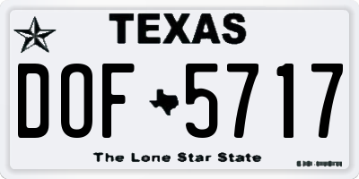 TX license plate DOF5717