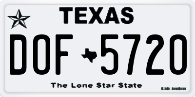 TX license plate DOF5720