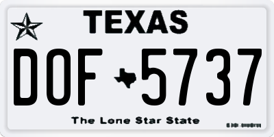 TX license plate DOF5737