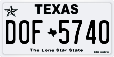 TX license plate DOF5740