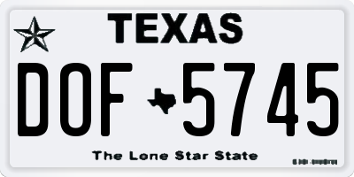 TX license plate DOF5745