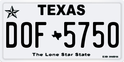 TX license plate DOF5750