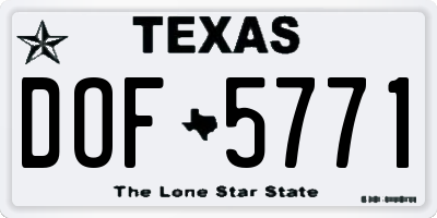TX license plate DOF5771