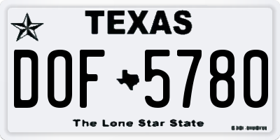 TX license plate DOF5780