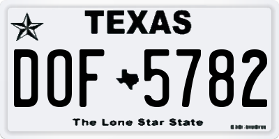 TX license plate DOF5782