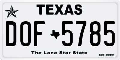 TX license plate DOF5785
