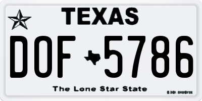 TX license plate DOF5786