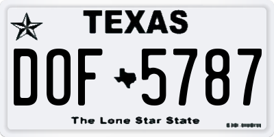 TX license plate DOF5787