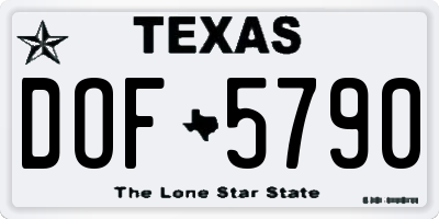 TX license plate DOF5790