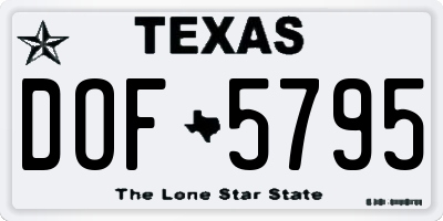 TX license plate DOF5795