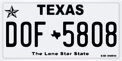 TX license plate DOF5808