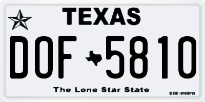 TX license plate DOF5810