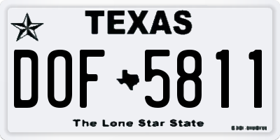 TX license plate DOF5811