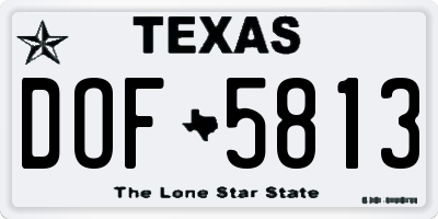 TX license plate DOF5813