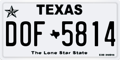 TX license plate DOF5814