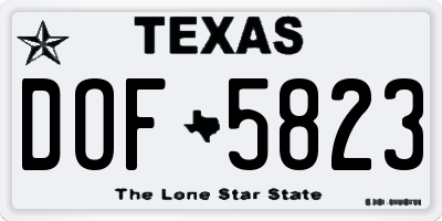 TX license plate DOF5823