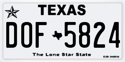TX license plate DOF5824