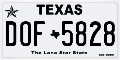 TX license plate DOF5828