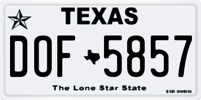 TX license plate DOF5857