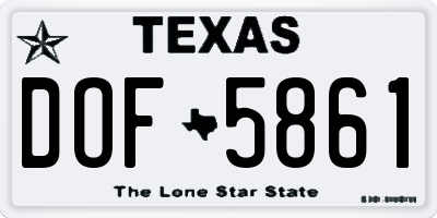 TX license plate DOF5861