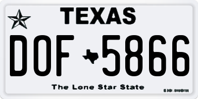 TX license plate DOF5866
