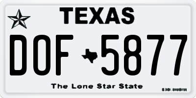 TX license plate DOF5877