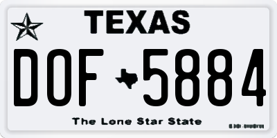 TX license plate DOF5884