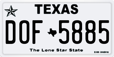 TX license plate DOF5885
