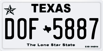 TX license plate DOF5887