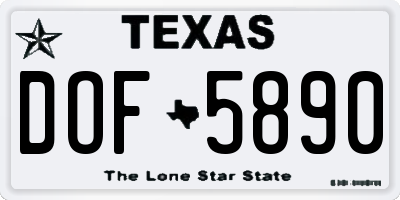 TX license plate DOF5890