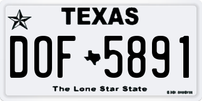 TX license plate DOF5891