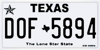 TX license plate DOF5894