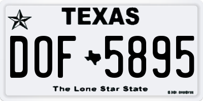 TX license plate DOF5895