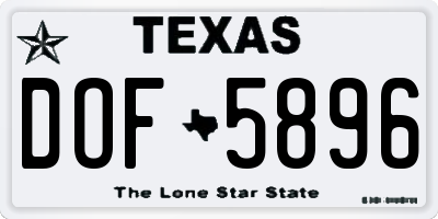 TX license plate DOF5896