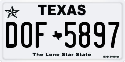 TX license plate DOF5897