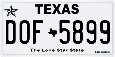 TX license plate DOF5899