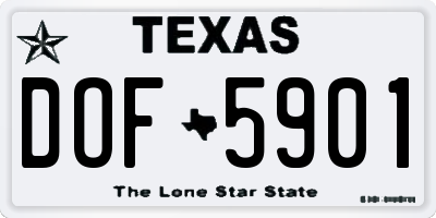 TX license plate DOF5901