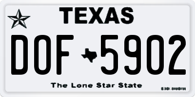 TX license plate DOF5902