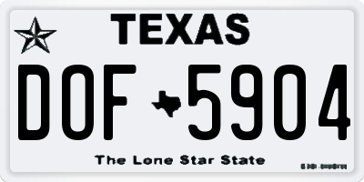TX license plate DOF5904