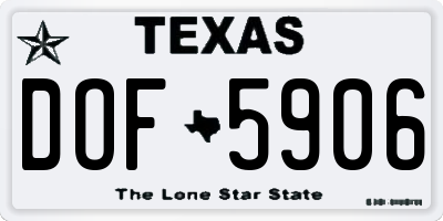 TX license plate DOF5906