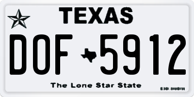 TX license plate DOF5912
