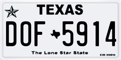 TX license plate DOF5914