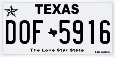 TX license plate DOF5916