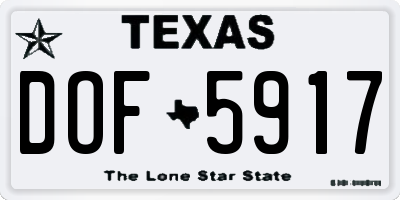TX license plate DOF5917