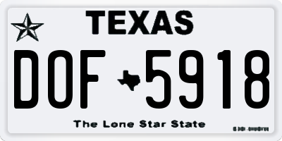 TX license plate DOF5918