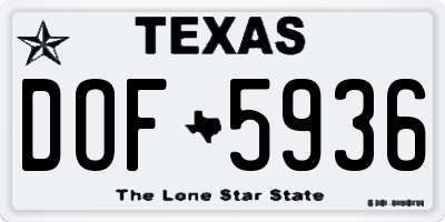 TX license plate DOF5936