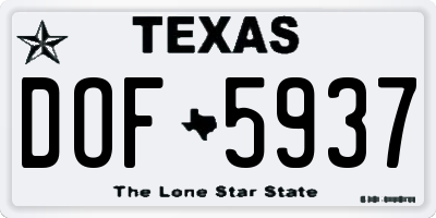 TX license plate DOF5937