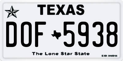 TX license plate DOF5938